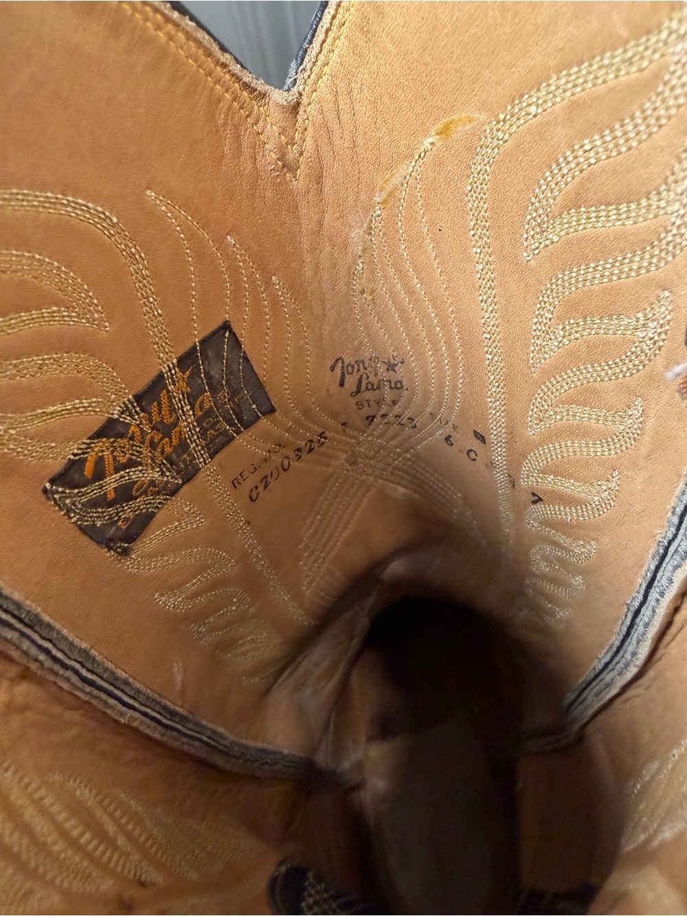 Vintage Tony Lama Gold Label Women’s 6C Gray Blue Leather Cowboy Boots USA - Picture 8 of 8